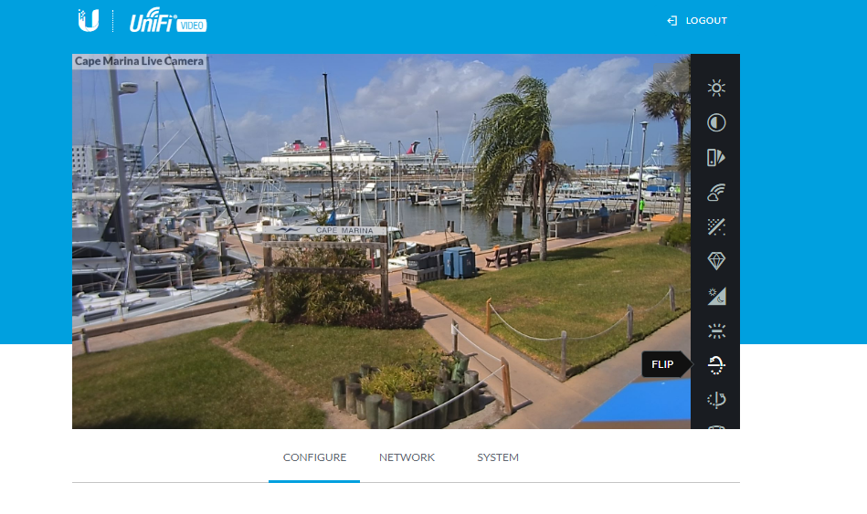 Web interface of a UniFi Video camera