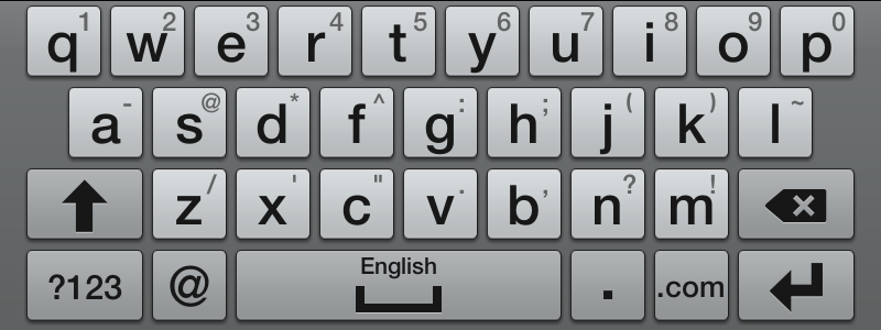 On-screen keyboard for e-mail